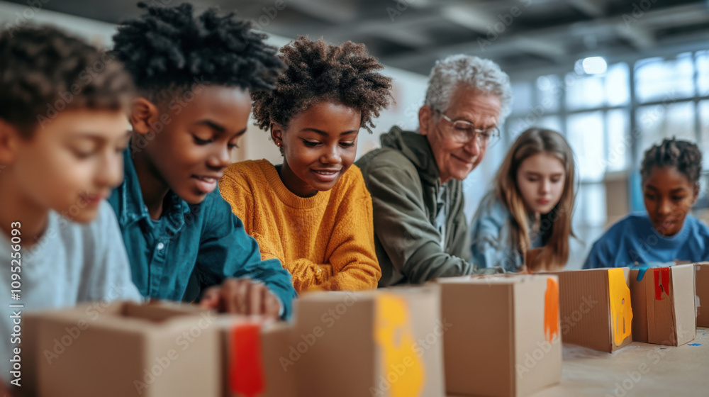 Diverse Group Engaged in Creative Art Workshop for All Ages. Generative ai Diverse Group Engaged in Creative Art Workshop for All Ages. Generative ai