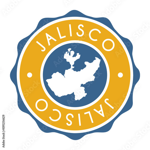 Jalisco, Mexico Badge Map Vector Seal Vector Sign. National Symbol Country Stamp Design Icon Label. 