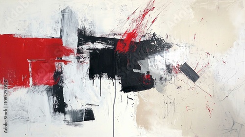 Grunge Flag Illustration with Paint Splash and Blood Red Texture Vector Art