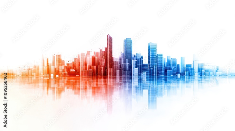 Development: A digital timeline of a city's development, showing the progress from blueprints to finished urban landscapes. Development: A digital timeline of a city's development, showing the progress from blueprints to finished urban landscapes.