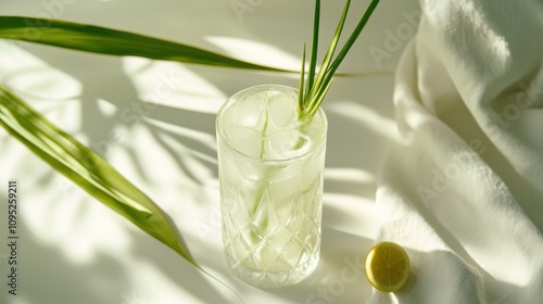 Wallpaper Mural 柔らかな自然光の中で柑橘類と氷を使った爽やかな春のドリンク Torontodigital.ca