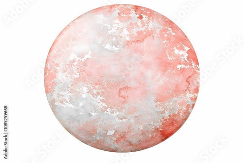 Abstract Artistic Representation of a Planet with Soft Textures and Warm Colors Featuring Shades of Pink, White, and Light Gray in a Circular Formation