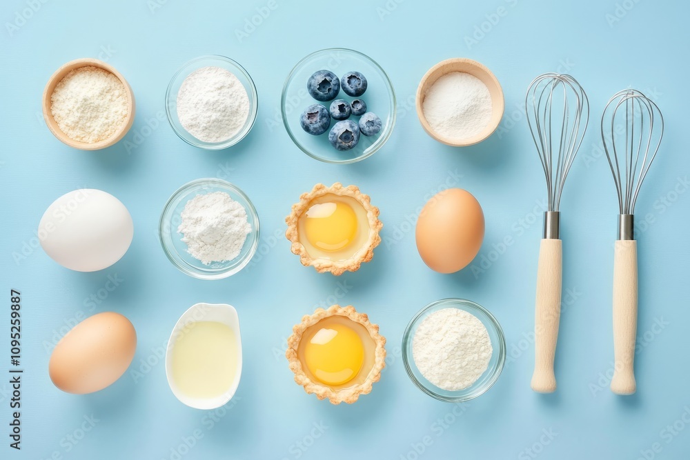Flatlay Blueberry Tart Recipe Ingredients and Utensils,Baking,Dessert Flatlay Blueberry Tart Recipe Ingredients and Utensils,Baking,Dessert