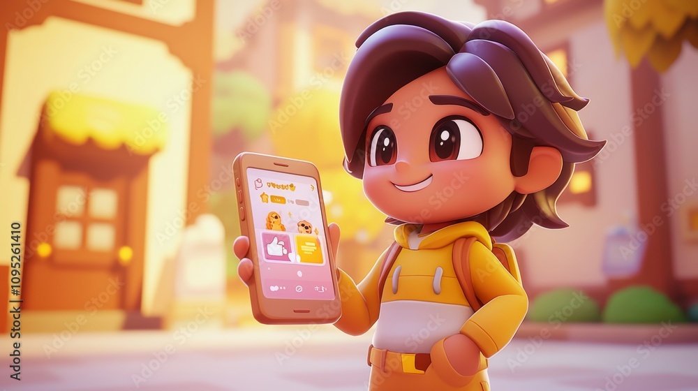 AI Personal Assistant Pastel colored 3D cartoon style illustration.