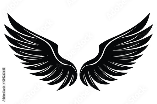 Wings silhouette vector. EPS File