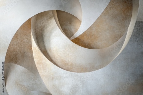 Abstract swirls with soft textures and muted colors