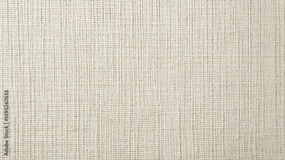 Fototapeta premium Light Beige Woven Fabric Texture with Natural Linen Weave Detail.