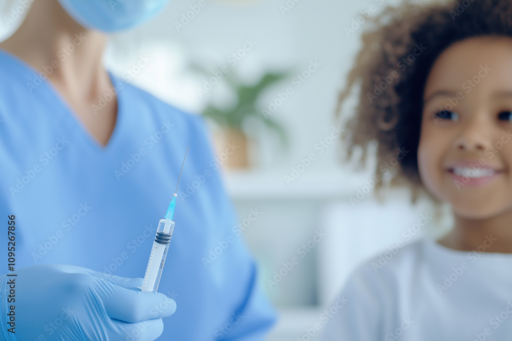 Child Vaccination Doctor Syringe Healthcare Medicine Injection Child Vaccination Doctor Syringe Healthcare Medicine Injection