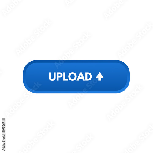 upload - blue button isolated