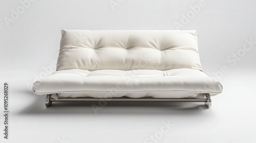 Modern minimalist white sofa on clean background for contemporary interiors