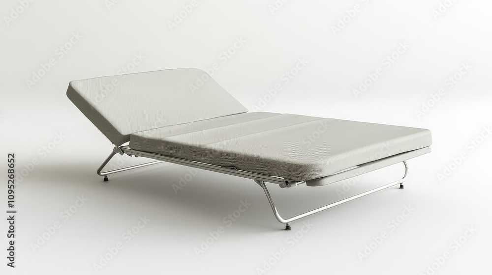 Modern minimalist foldable bed in clean white background Modern minimalist foldable bed in clean white background