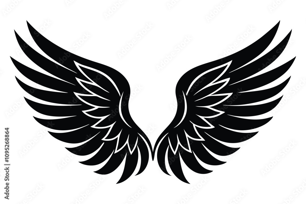 Wings silhouette vector. EPS File Wings silhouette vector. EPS File