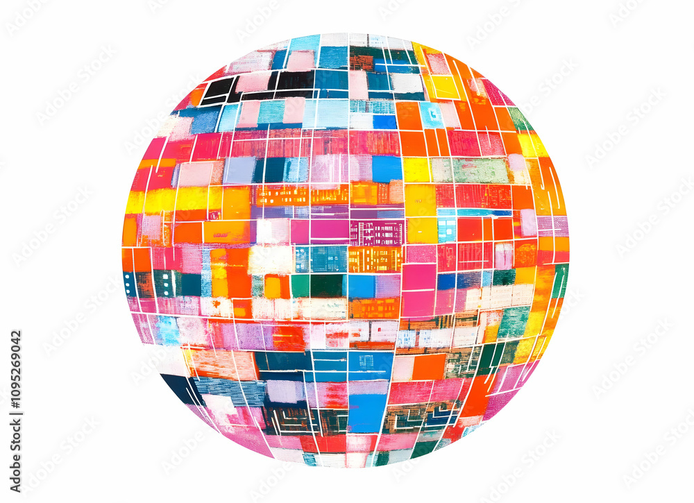 Abstract Circular View of a Wafer Featuring Colorful Circuits in a Vibrant Pattern Representing Modern Technology and Innovation Abstract Circular View of a Wafer Featuring Colorful Circuits in a Vibrant Pattern Representing Modern Technology and Innovation