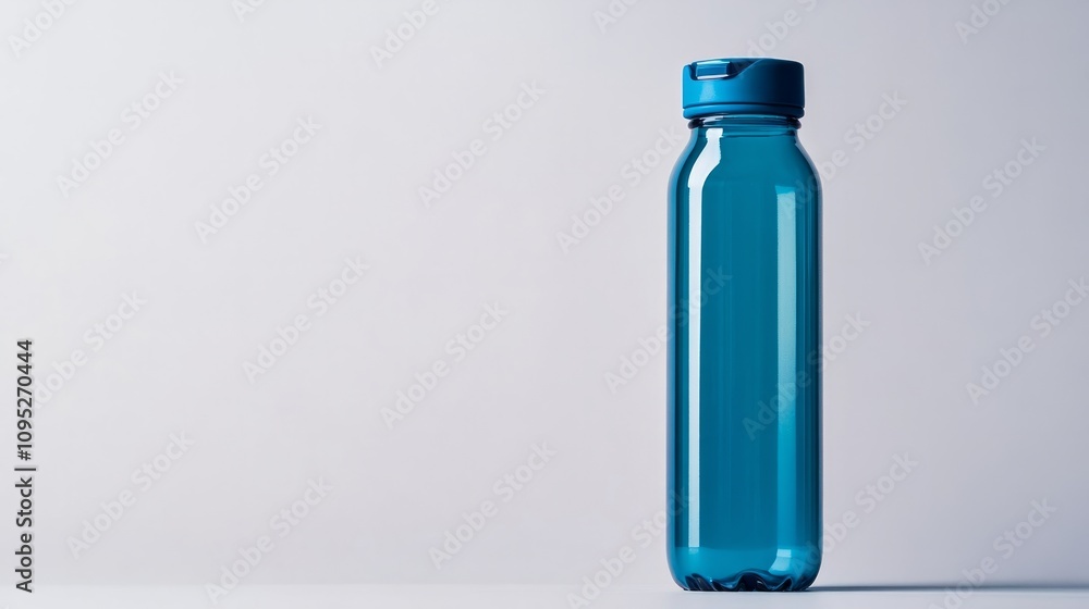 blue empty transparant plastic bottle on white blue empty transparant plastic bottle on white