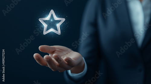 Glowing Star in Hand Success Achievement Goal Award