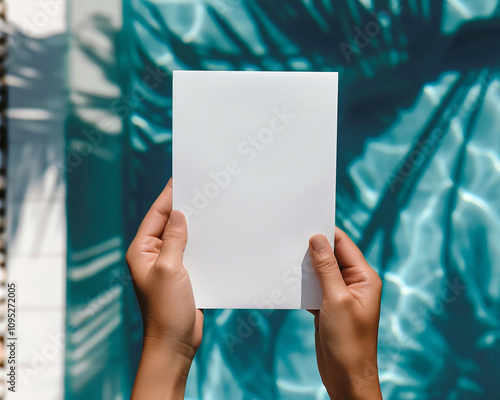 Beachfront Mockup with Blank Card, Seashells, Starfish, and Tropical Vibes – Ideal for Vacation Invitations and Coastal Stationery