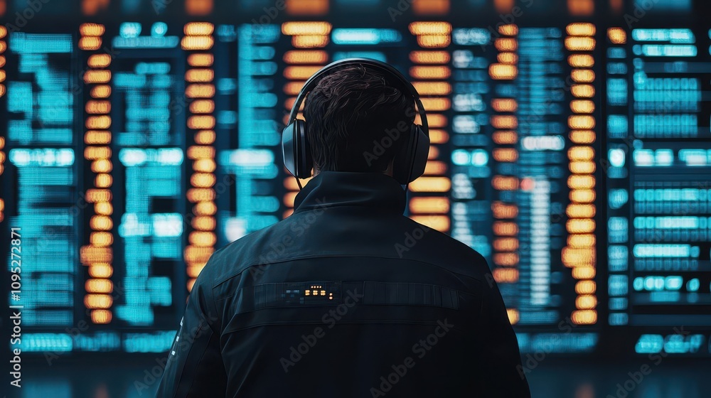 Investor using a virtual assistant to receive updates on sector performance in an equity fund, financial planning, secure growth Investor using a virtual assistant to receive updates on sector performance in an equity fund, financial planning, secure growth