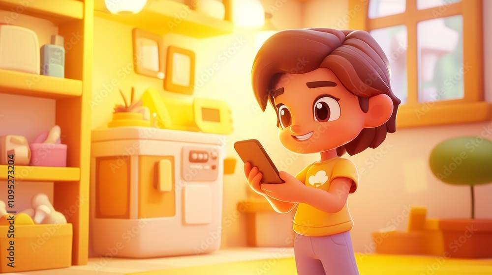 Internet of Things Home Control Pastel colored 3D cartoon style illustration. Internet of Things Home Control Pastel colored 3D cartoon style illustration.
