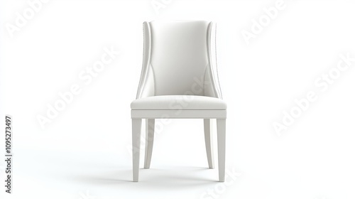 Elegant white chair on minimalist background for modern interior design