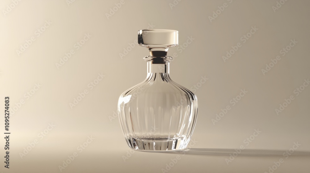 empty decanter glass container against white background empty decanter glass container against white background