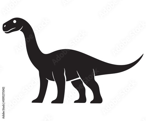Barosaurus Silhouette on White Background, Minimalist Barosaurus Dinosaur Silhouette, Barosaurus Silhouette Sticker Set, Barosaurus Silhouette Logo Design.