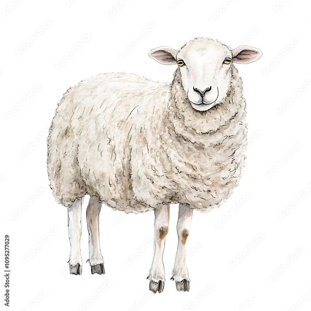 Female Dorset Sheep isolated transparent background Female Dorset Sheep isolated transparent background