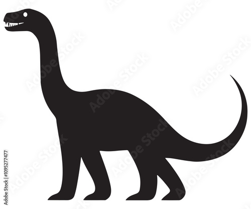 Barosaurus Silhouette on White Background, Minimalist Barosaurus Dinosaur Silhouette, Barosaurus Silhouette Sticker Set, Barosaurus Silhouette Logo Design.