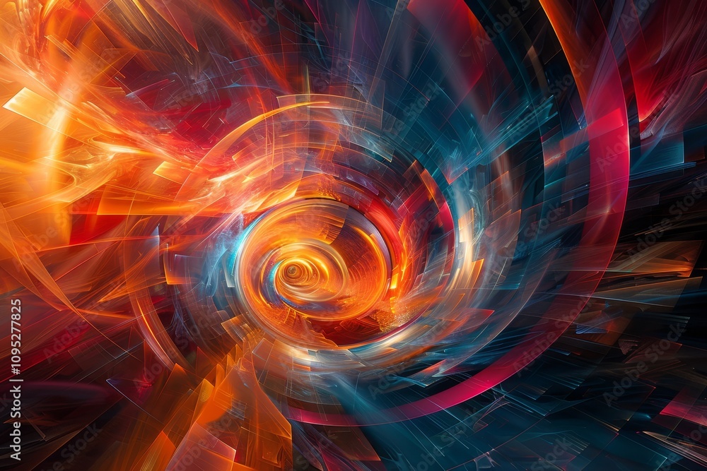 Obraz premium Colorful swirling abstract patterns creating a dynamic visual experience in a digital artwork