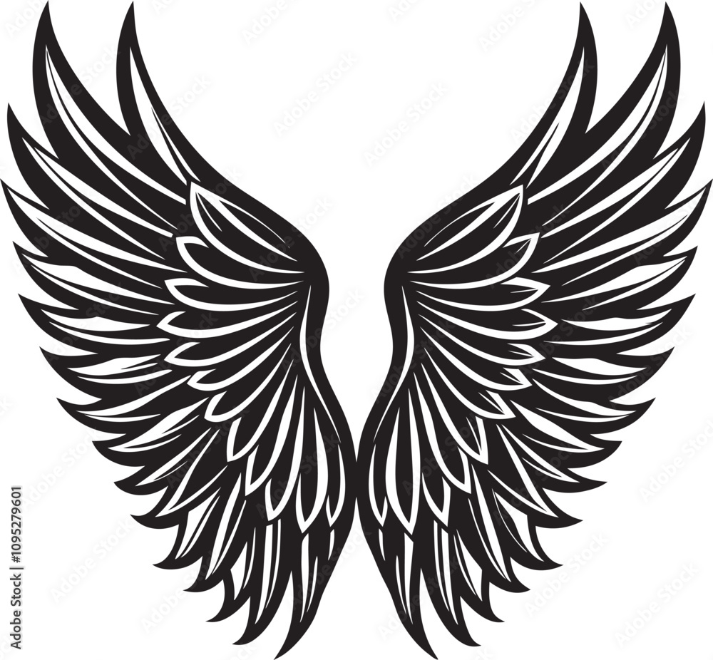 Fototapeta premium Angel wing silhouette