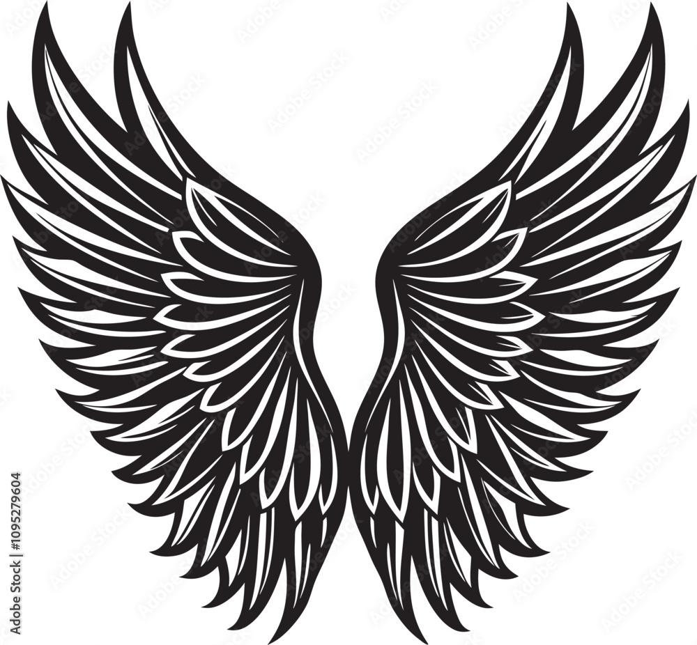 Fototapeta premium Angel wing silhouette