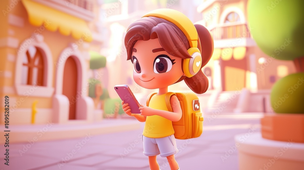 Online Contest Participation Pastel colored 3D cartoon style illustration.