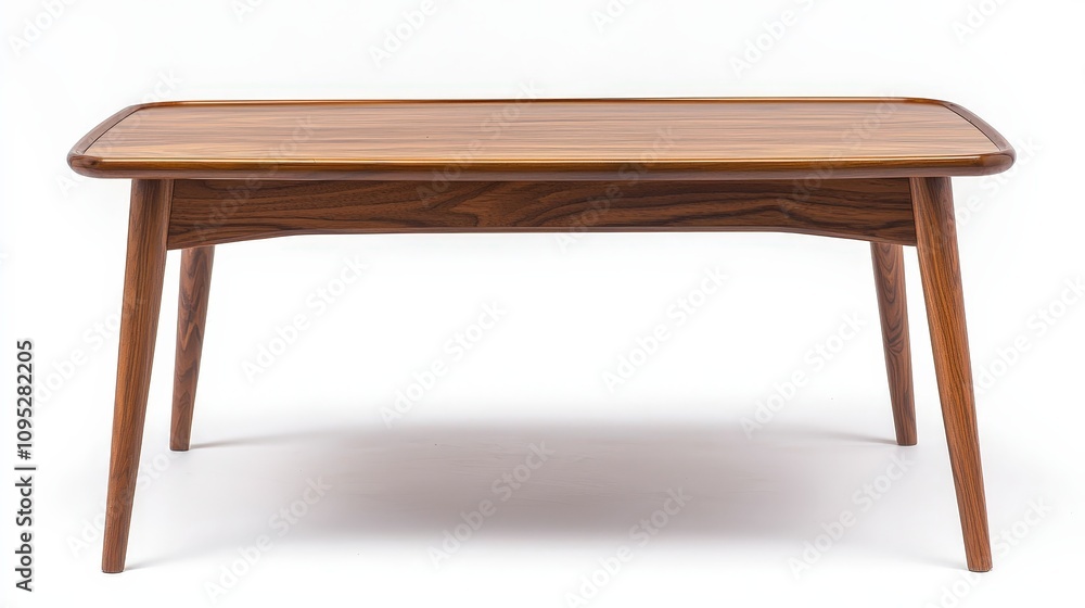 Elegant mid-century modern wooden table with clean lines and minimalist design Elegant mid-century modern wooden table with clean lines and minimalist design