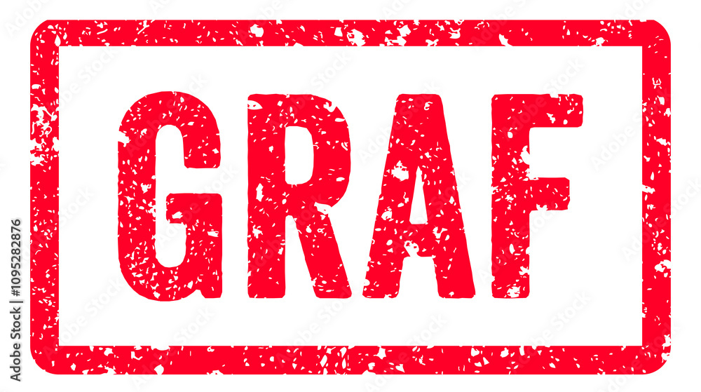Αυτοκόλλητο Graf Stamp Transparent Seal, Red Grunge Graf Word Rubber Stamp Seal Text Effect