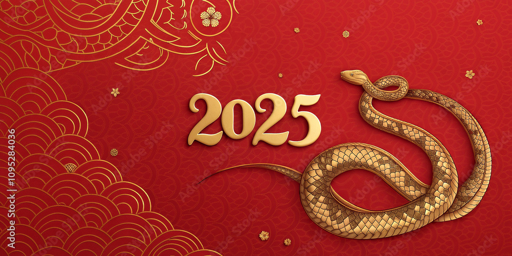 2025 Chinese lunar new year, year of the snake concept 2025 Chinese lunar new year, year of the snake concept