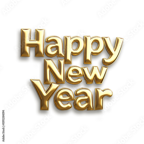Happy New Year3d golden word