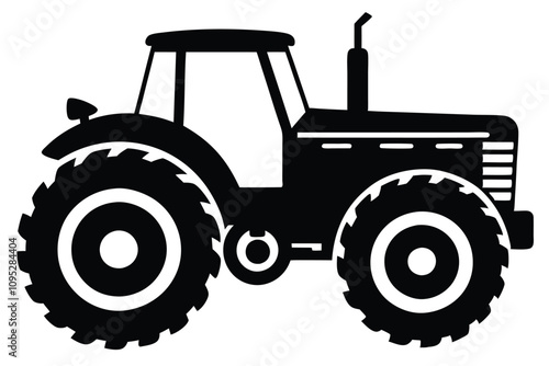 old tractor vector silhouette illustration. EPS File