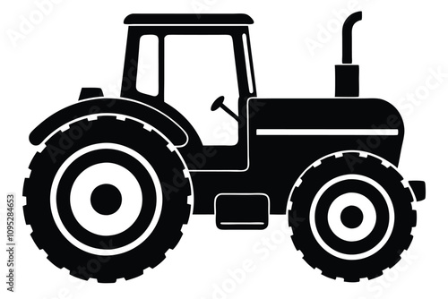 old tractor vector silhouette illustration. EPS File