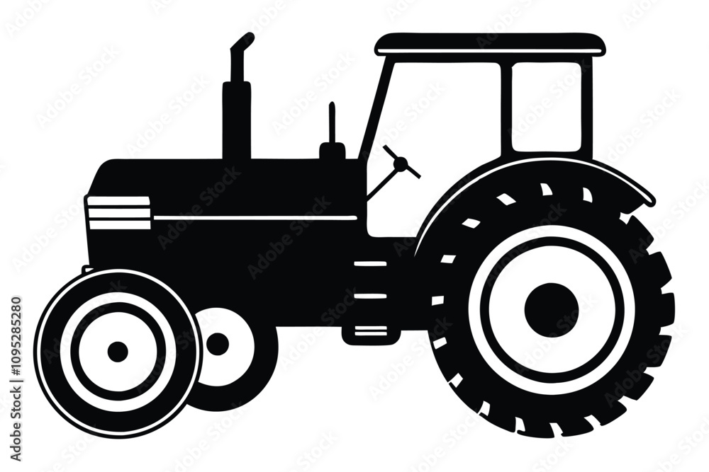 old tractor vector silhouette illustration. EPS File old tractor vector silhouette illustration. EPS File