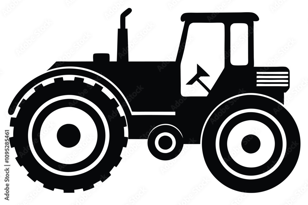 old tractor vector silhouette illustration. EPS File old tractor vector silhouette illustration. EPS File