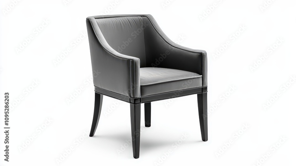 Elegant gray upholstered armchair on white background Elegant gray upholstered armchair on white background