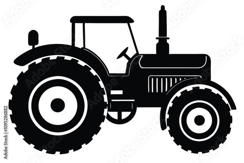 old tractor vector silhouette illustration. EPS File