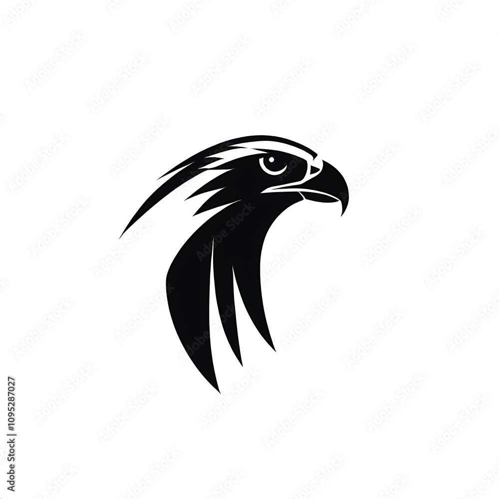 A minimalist, logo featuring a sleek and stylized black falcon head
isolated on white background A minimalist, logo featuring a sleek and stylized black falcon head
isolated on white background
