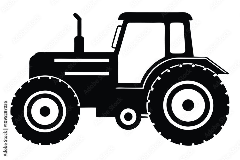 old tractor vector silhouette illustration. EPS File old tractor vector silhouette illustration. EPS File
