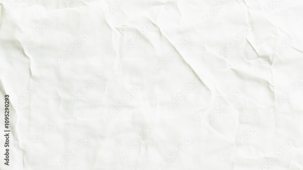 Fototapeta premium Bird's-Eye View of Wrinkled White Fabric Textured Surface Composition, Abstract Concept, White Background Fabric texture, White background, Abstract background