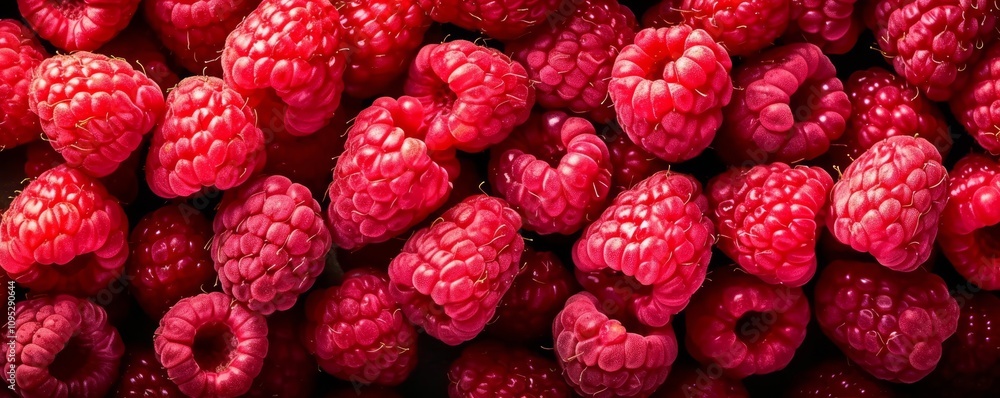 fond rempli de plein de framboises format panoramique, Generative AI fond rempli de plein de framboises format panoramique, Generative AI