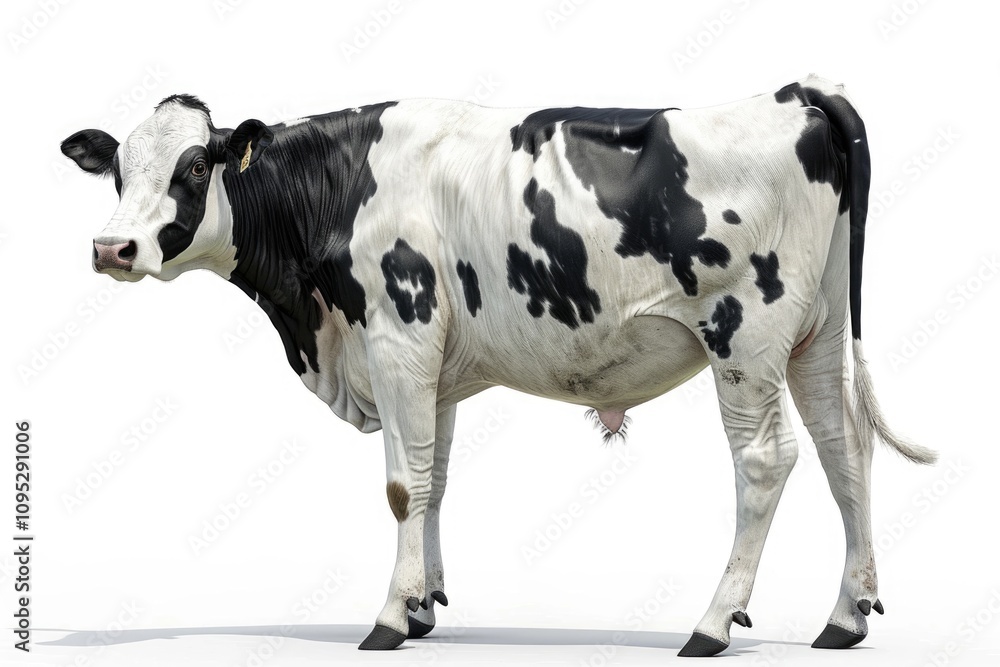 Black and white cow isolated Black and white cow isolated