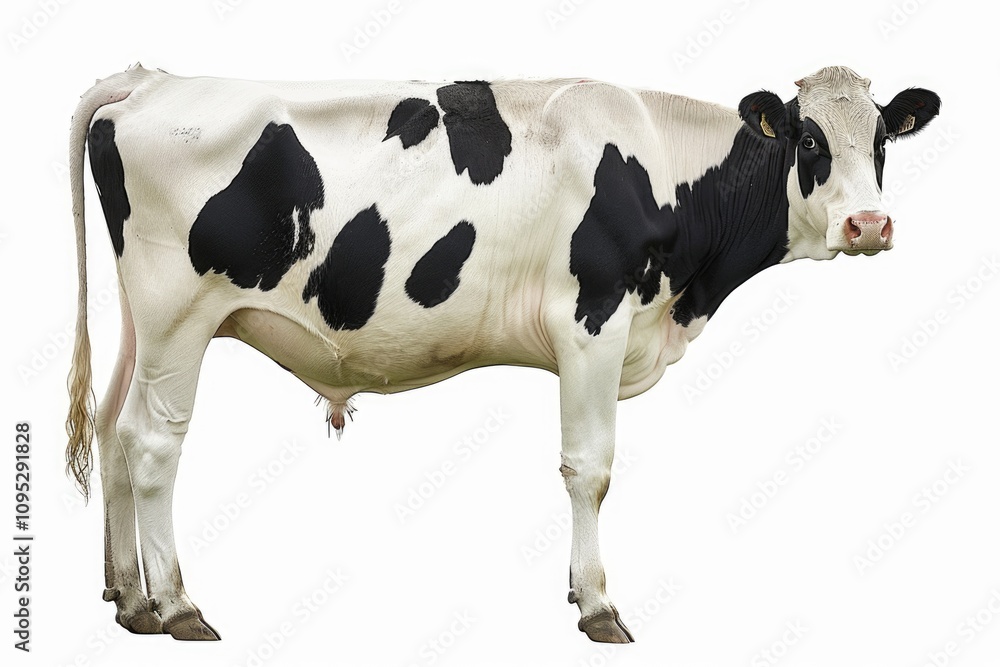 Black and white cow isolated Black and white cow isolated