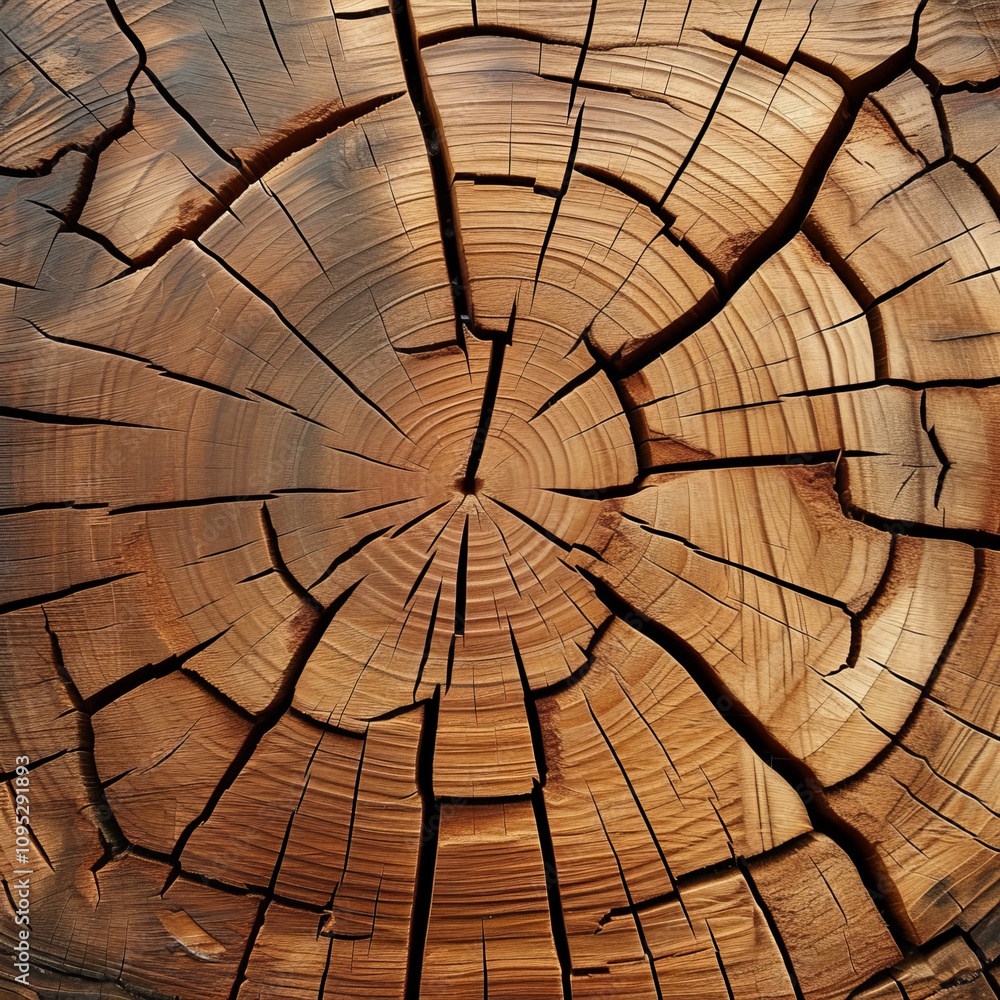 Obraz premium wooden cut texture, Generative AI