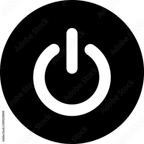 Power On Off Button icon in flat. vector for apps or web Energy switch Power turn on, off symbol, shutdown Press start sign isolated on transparent background circle symbol Electric power