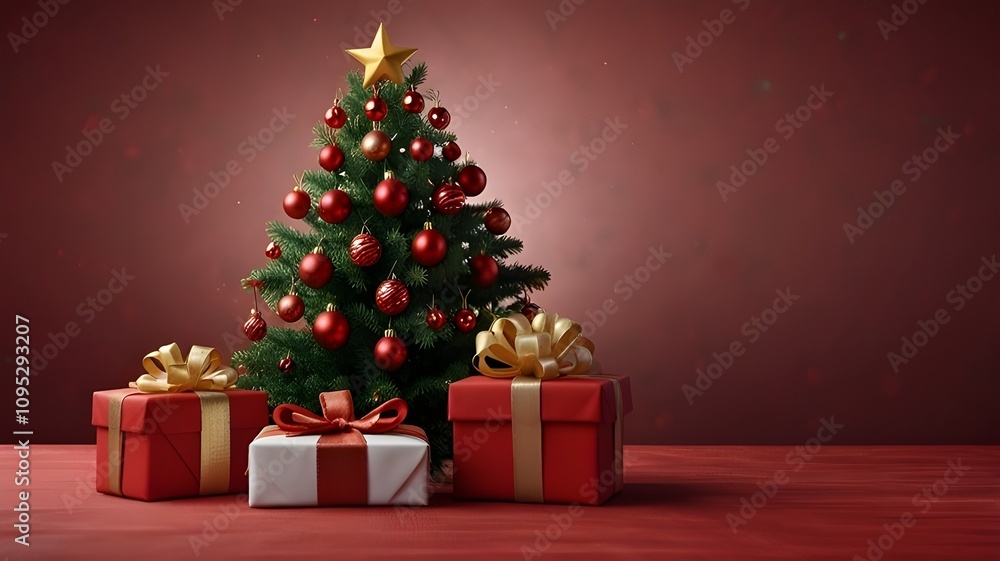 christmas tree with gifts and decorations christmas tree with gifts and decorations